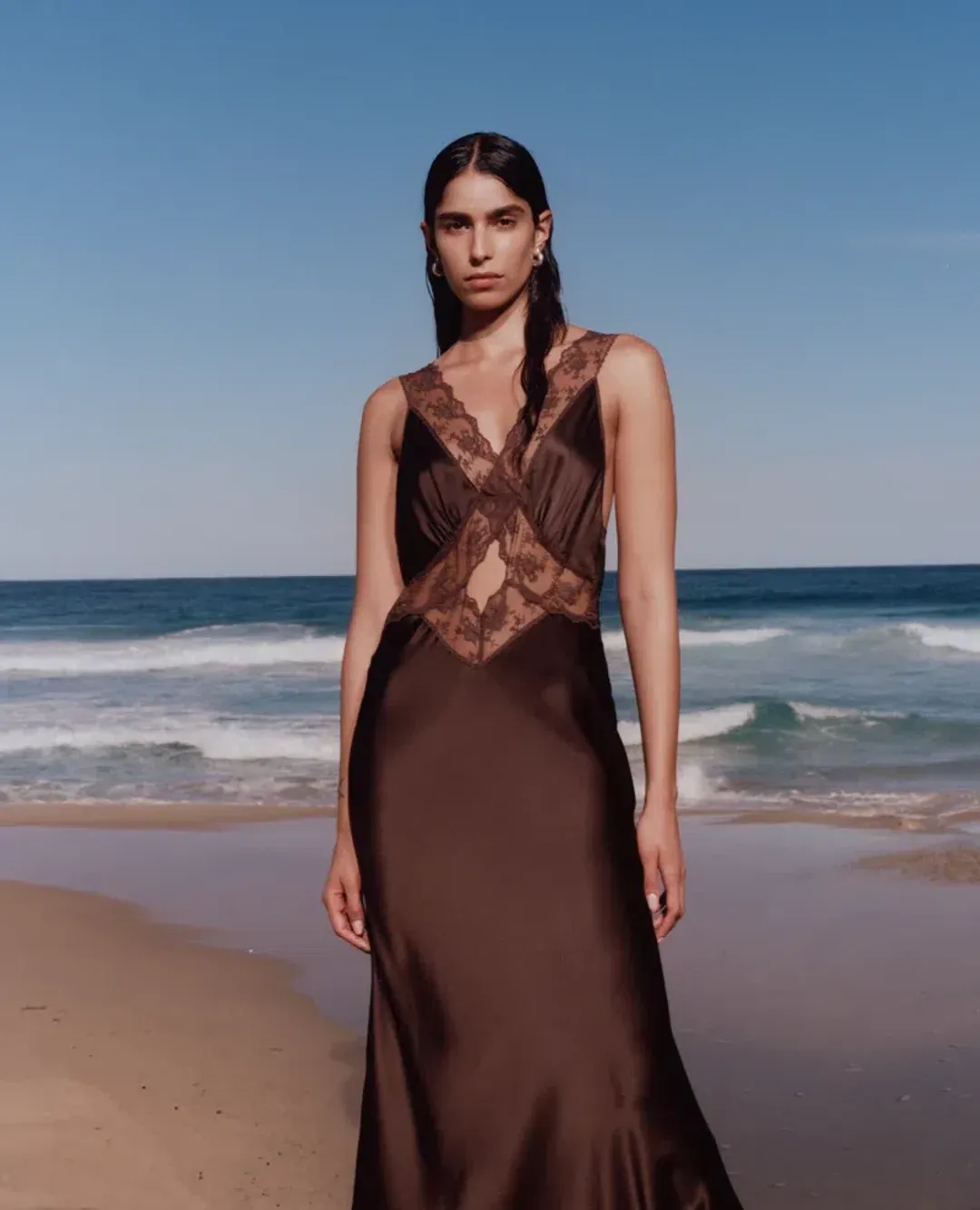 Sir the Label Aries Cut Out Gown Chocolate Brown Size 10/M for rent on The Volte - main image