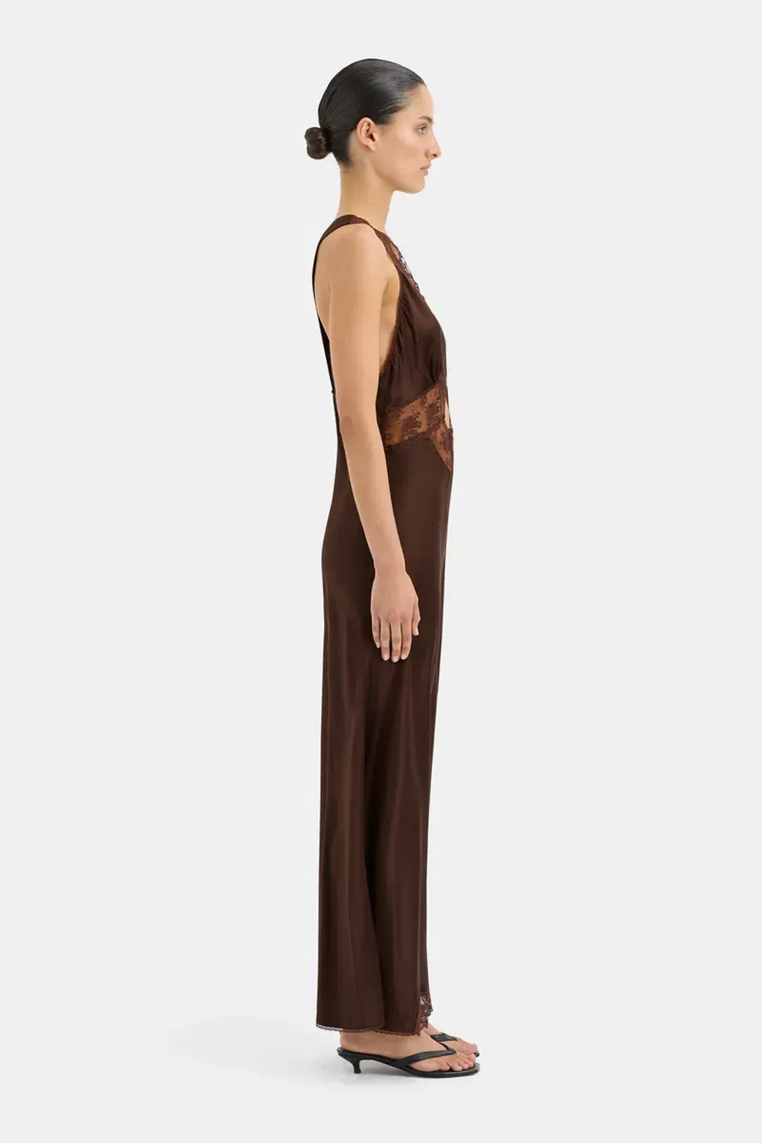 Sir the Label Aries Cut Out Gown Chocolate Brown Size 10/M for rent on The Volte - main image