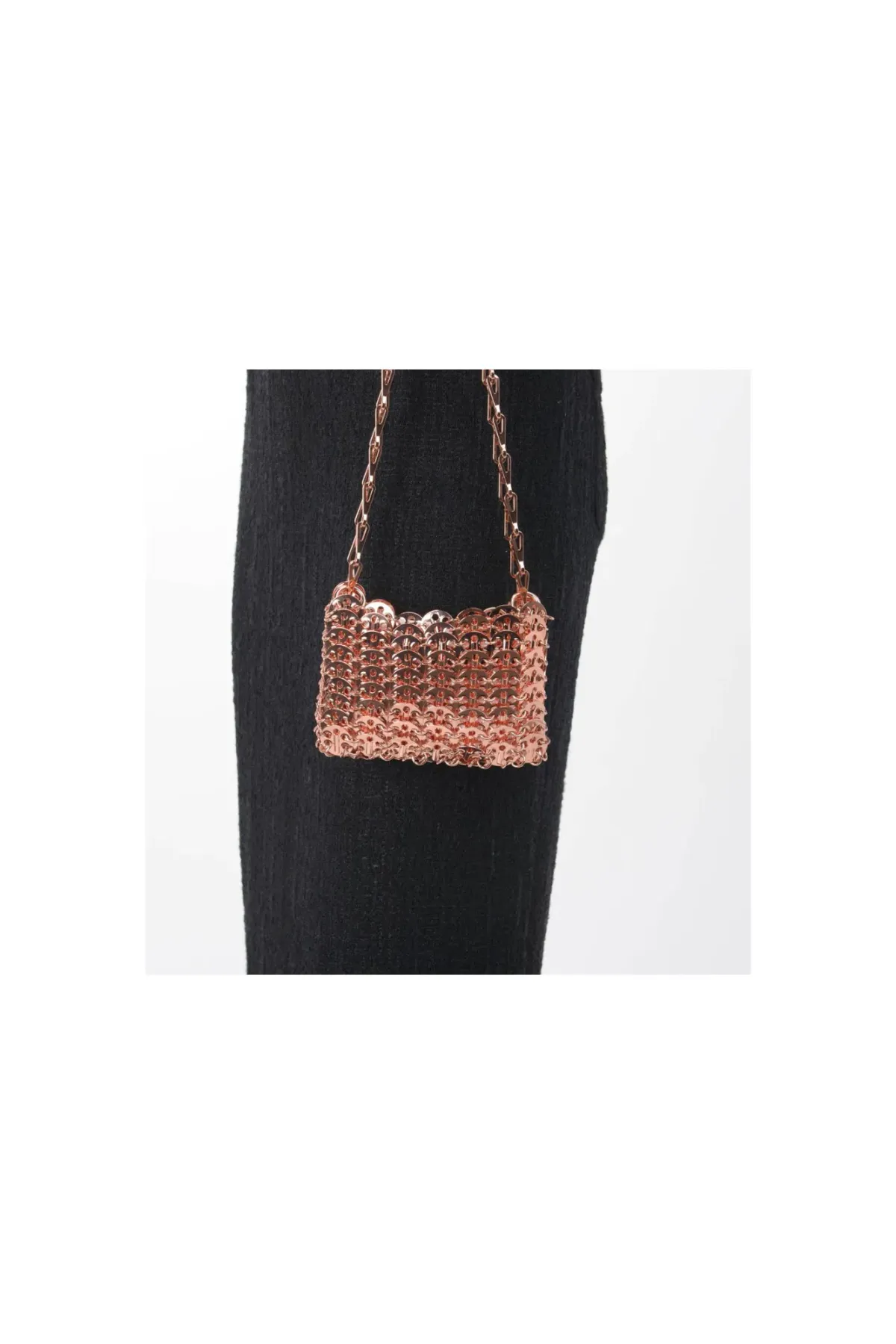 Paco Rabanne Rose Gold Iconic 1969 Nano Shoulder Bag - Image 7