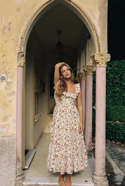 Palm Noosa Leon Midi Dress in Tomato Tiles Print Size 12 for rent on The Volte - image 3