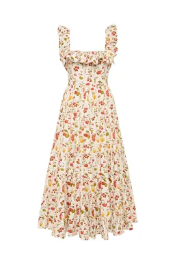 Palm Noosa Leon Midi Dress in Tomato Tiles Print Size 12 for rent on The Volte - image 4