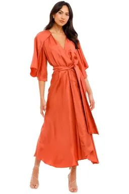 Ginger and Smart Blush Wrap Dress in Sunset Pink Size 16 for rent on The Volte - image 1
