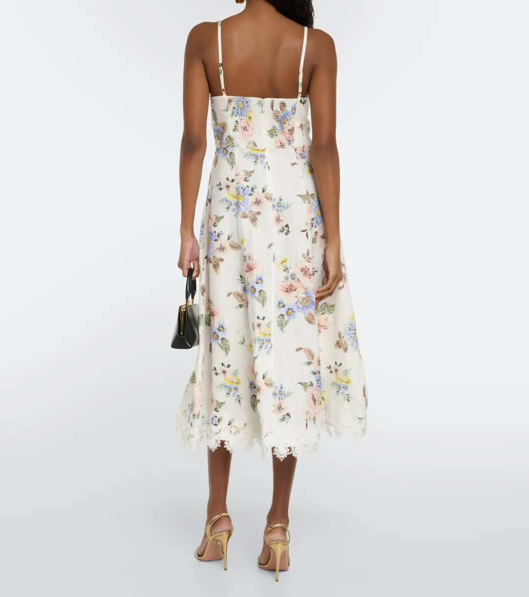 Zimmermann Appliqué Picnic Dress Blue Floral Size 8 for rent on The Volte - main image