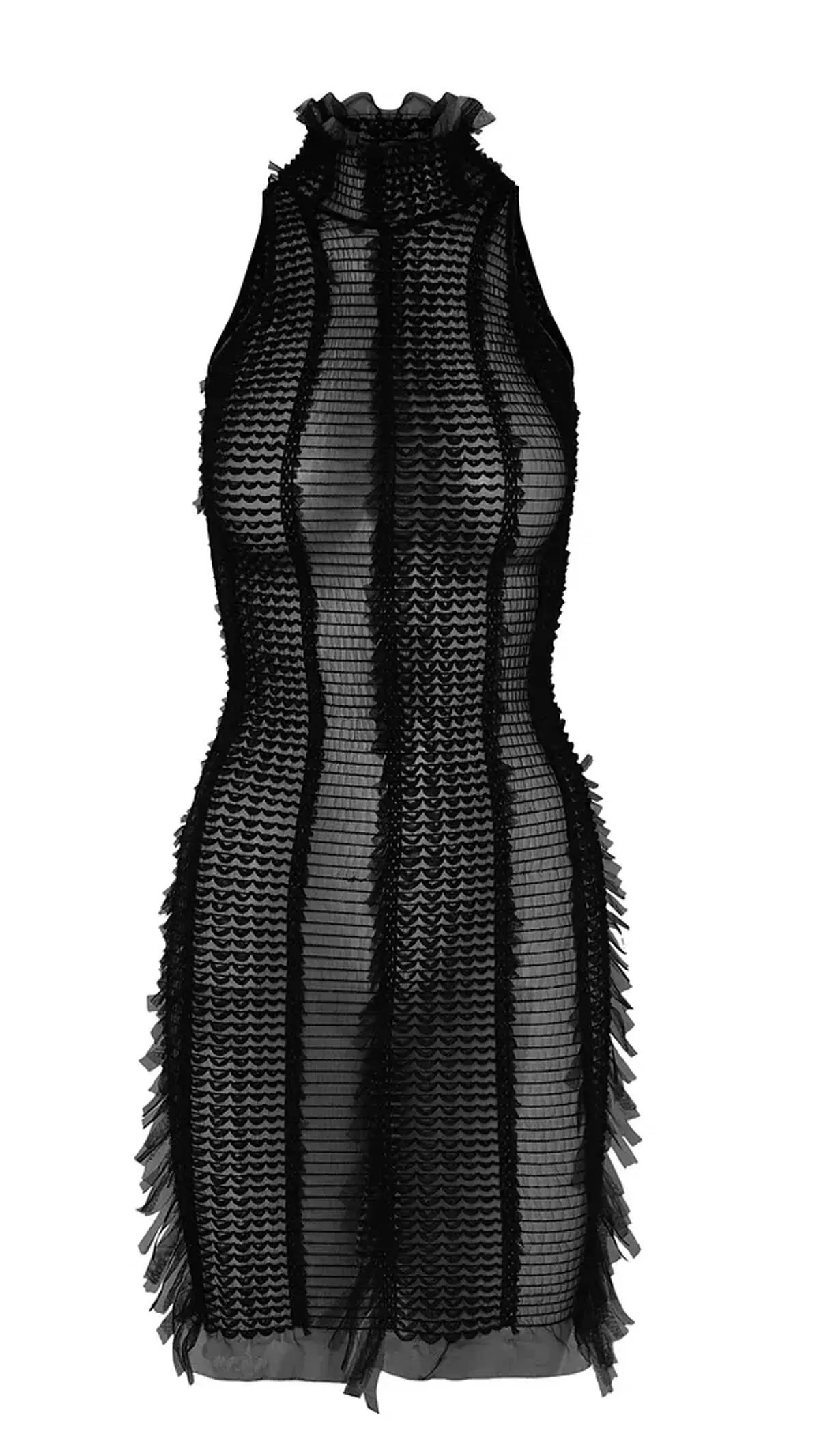 Roberta Einer Angel Sheer Mini Dress Black Size 6 - Image 1