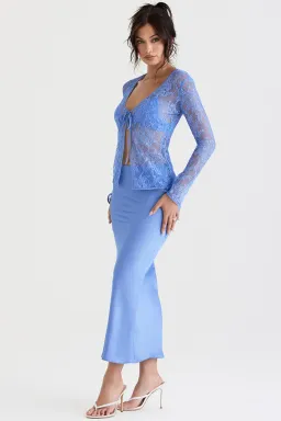 House of CB Phoebe Top & Clara Skirt Set Blue Size L/Au 12 for rent on The Volte - image 2