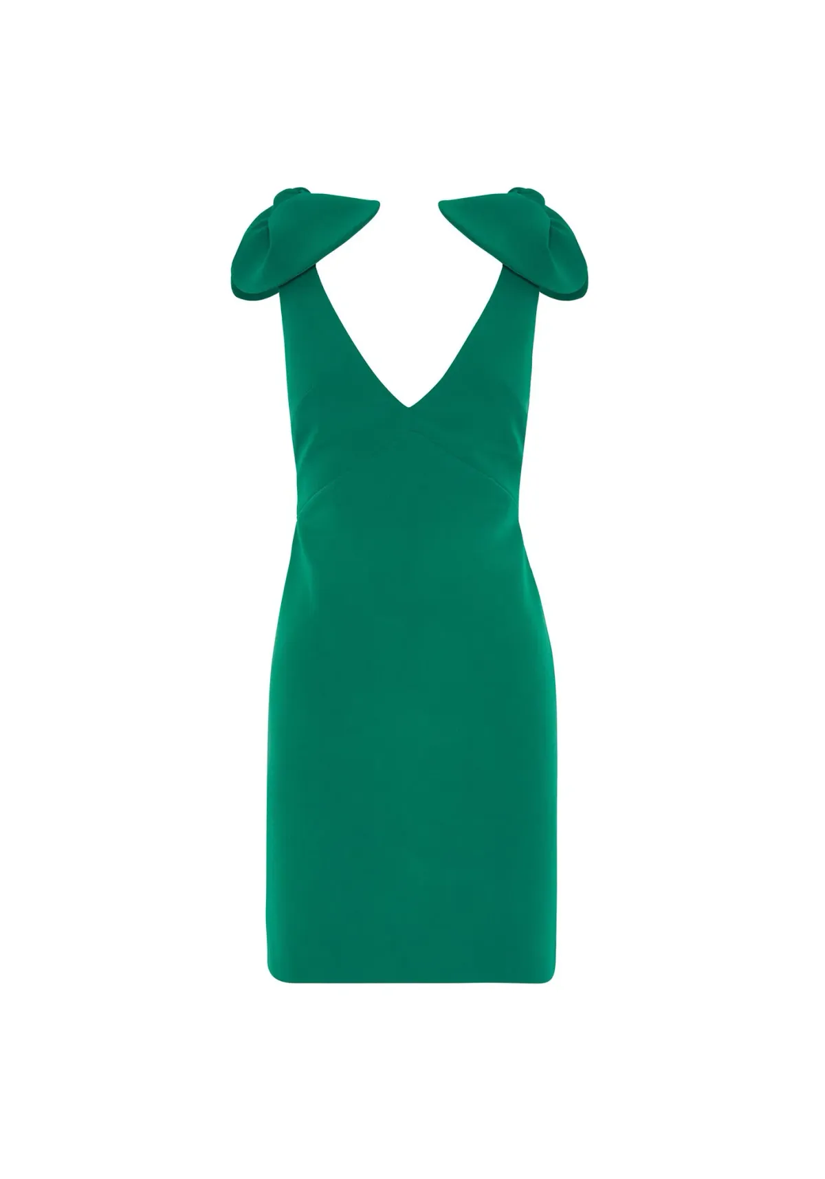 By Johnny V Plunge Bow Shoulder Mini Dress Green Size 8 - Image 3