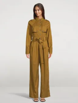 Shona Joy Sara High Neck Boiler Suit Tapenade Size 14 for rent on The Volte - image 1