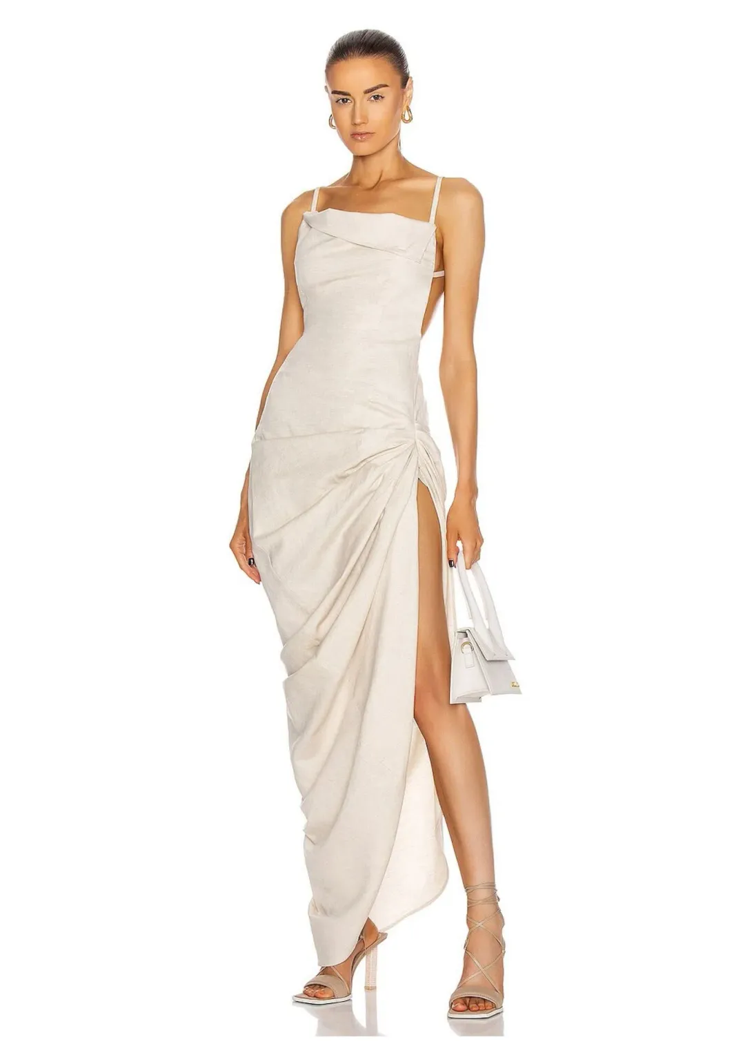 Jacquemus La Robe Saudade Longue Dress Beige Size 8 for rent on The Volte - main image