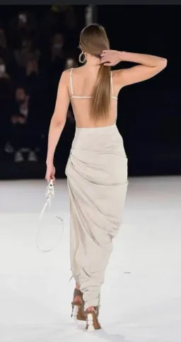 Jacquemus La Robe Saudade Longue Dress Beige Size 8 for rent on The Volte - image 3