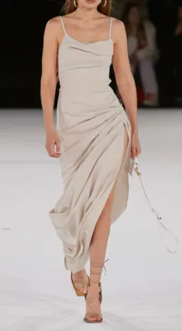 Jacquemus La Robe Saudade Longue Dress Beige Size 8 for rent on The Volte - image 2