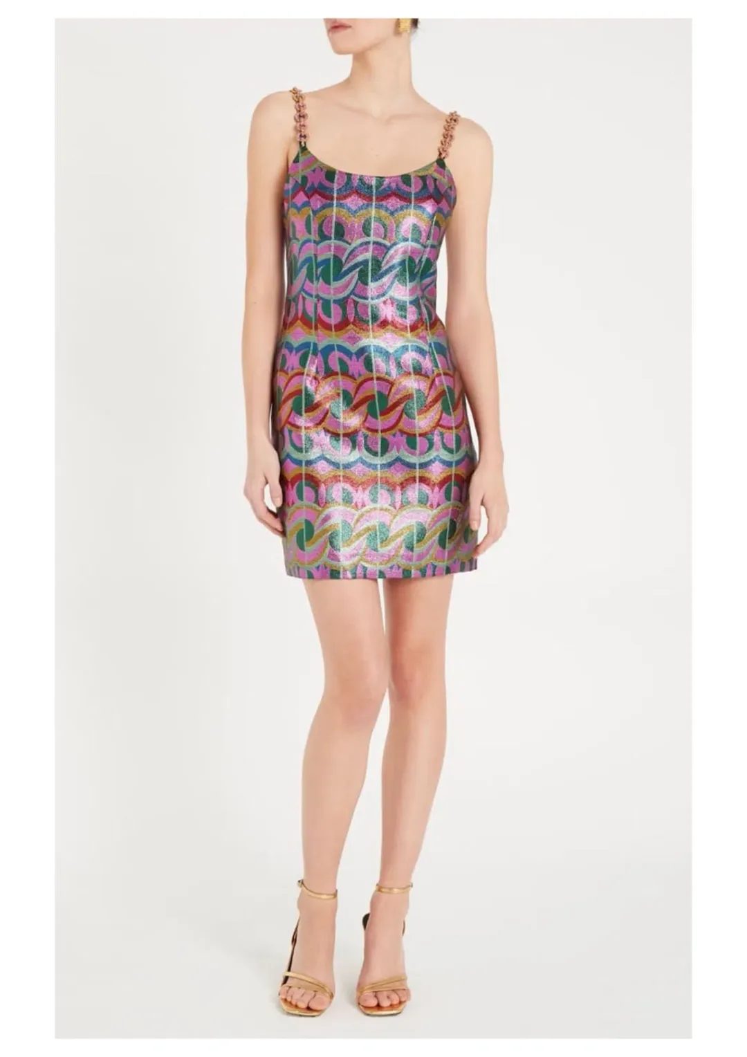 Rebecca Valance Tatiana Scoop Mini Dress in Multi Size 12 for rent on The Volte - main image