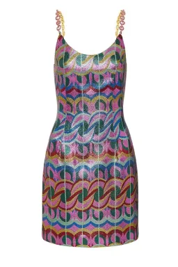 Rebecca Valance Tatiana Scoop Mini Dress in Multi Size 12 for rent on The Volte - image 4