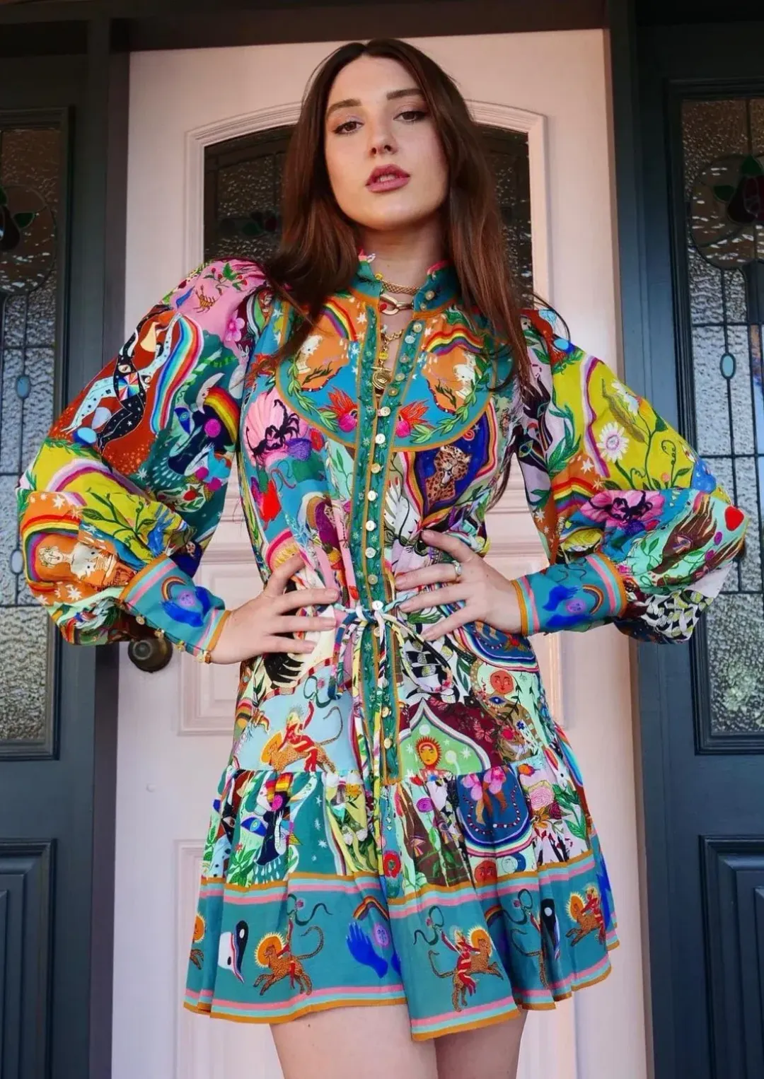 Alemais Evergreen Mini Dress Multi Size 10 for rent on The Volte - main image