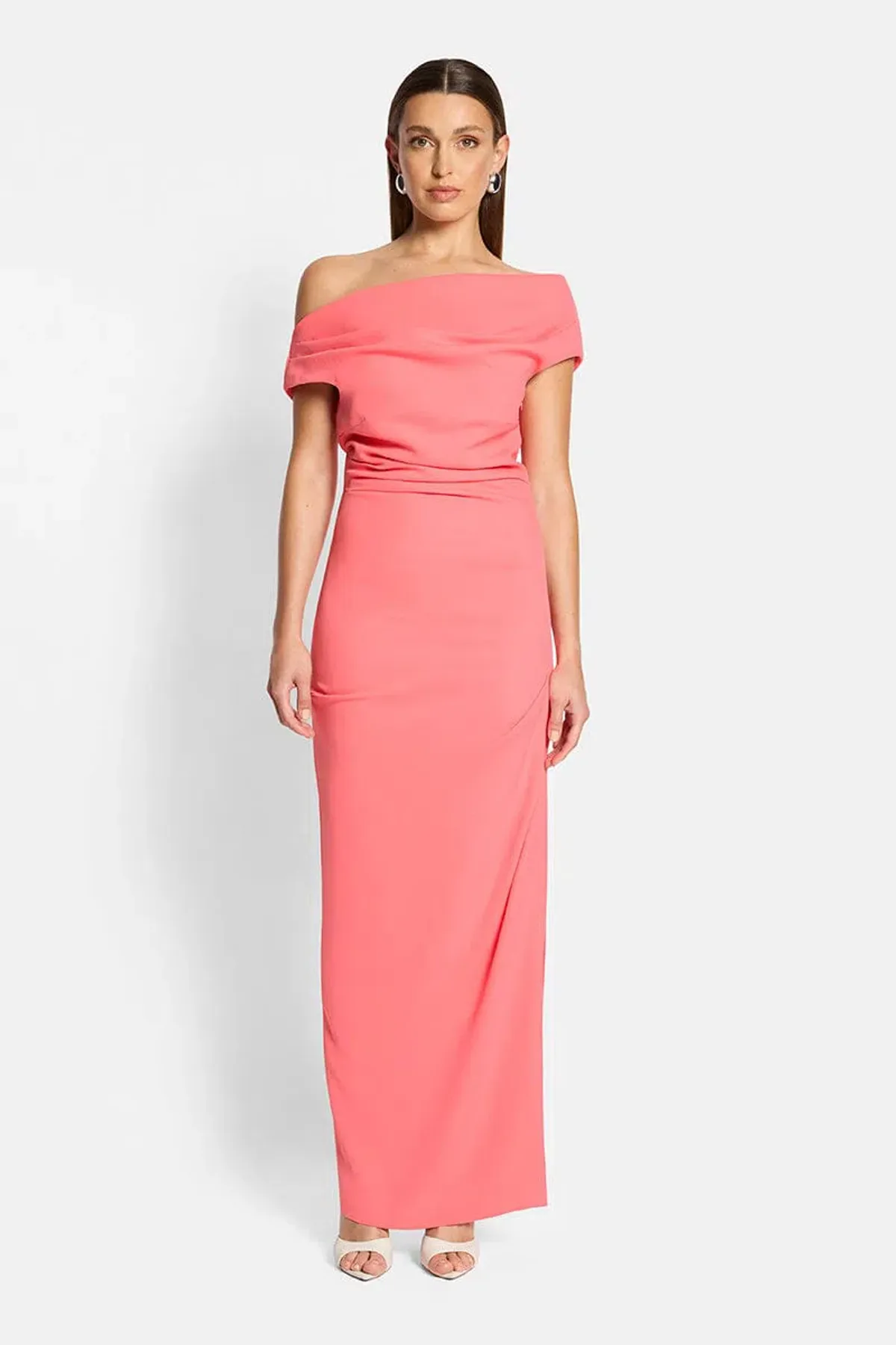 Sofia the Label Alexis Off Shoulder Gown Watermelon Size 8 for rent on The Volte - main image