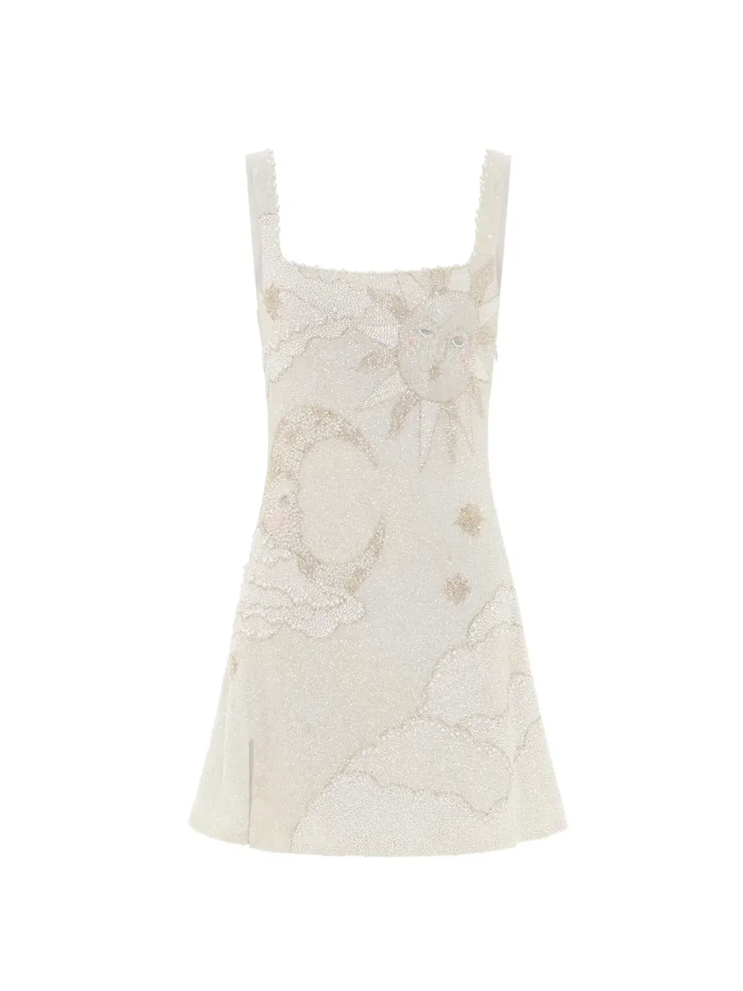 Clio Peppiatt Lucina Embellished Mini Dress Ivory Sequin Size S / AU 8 for rent on The Volte - main image