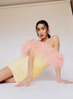 Rachel Gilbert Zion Mini Dress Yellow Multi Size 0 / AU 6 for rent on The Volte - image 2