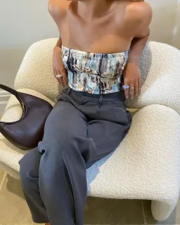 With Harper Lu Marble Boob Tube Top Print Multi Size 10 for rent on The Volte - image 2