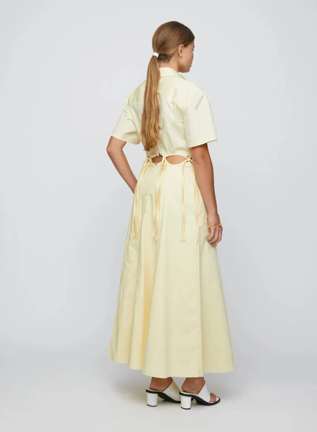 Anna Quan Ondine Cut Out Maxi Dress Sorbet Lemon Yellow Size 8 for rent on The Volte - main image