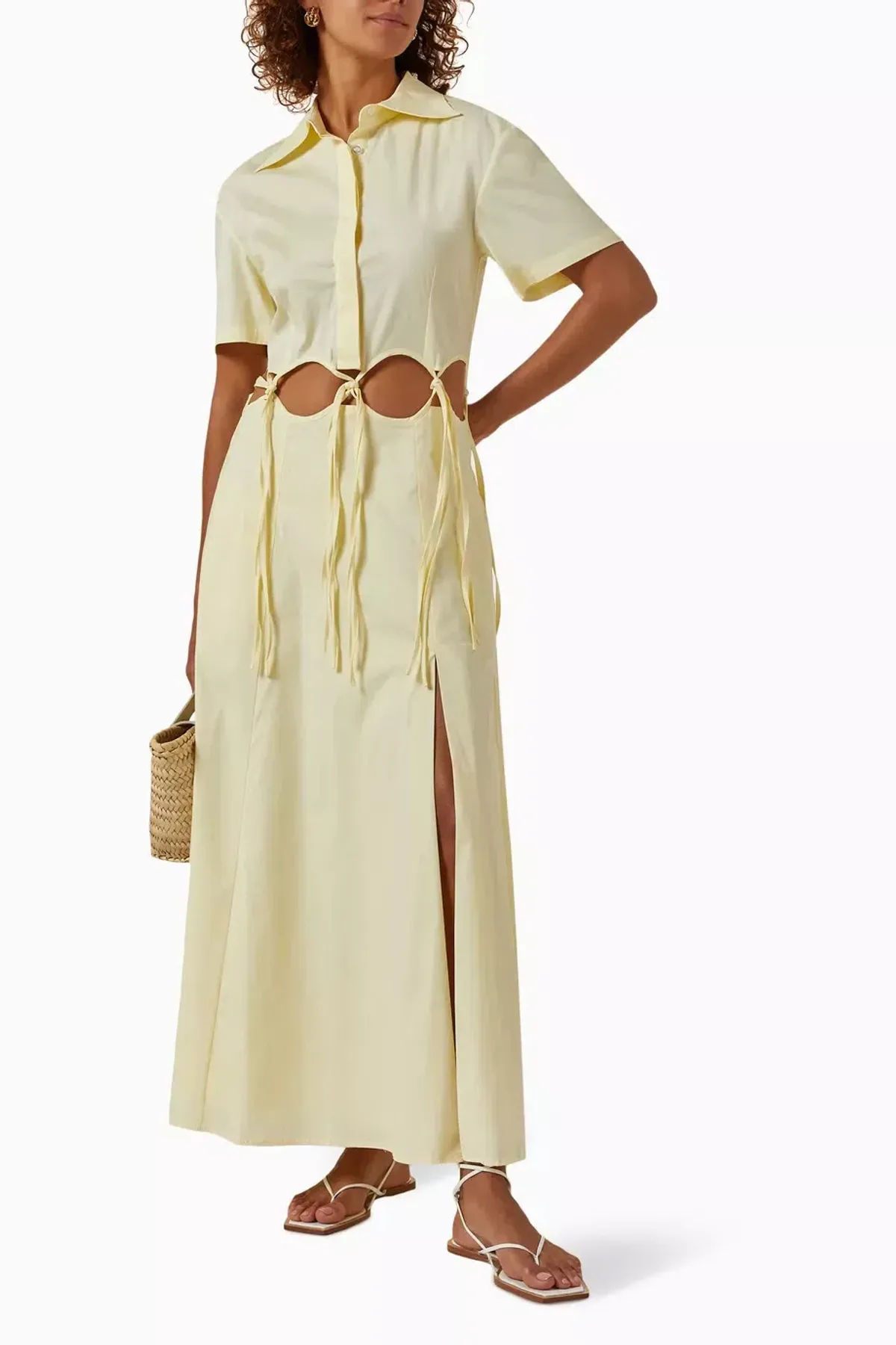 Anna Quan Ondine Cut Out Maxi Dress Sorbet Lemon Yellow Size 8 - Image 1