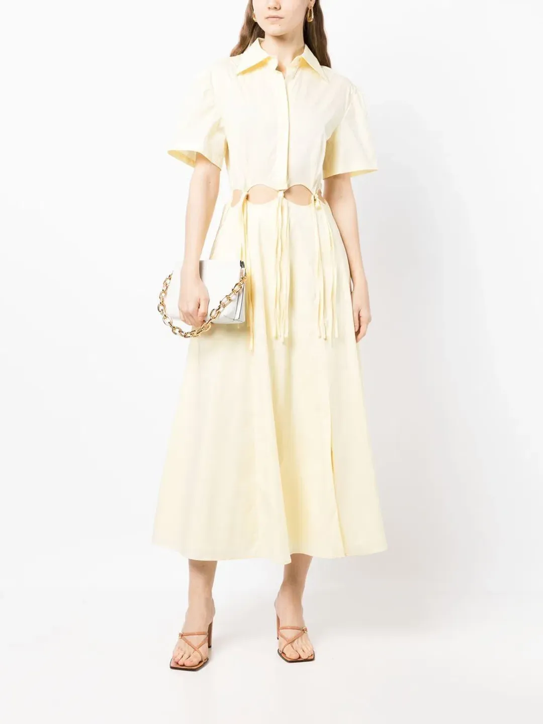 Anna Quan Ondine Cut Out Maxi Dress Sorbet Lemon Yellow Size 8 for rent on The Volte - main image