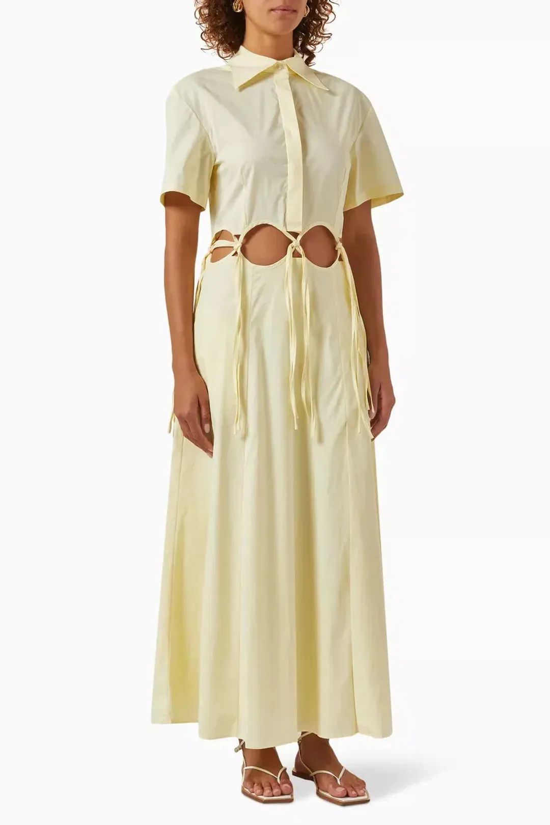 Anna Quan Ondine Cut Out Maxi Dress Sorbet Lemon Yellow Size 8 for rent on The Volte - main image