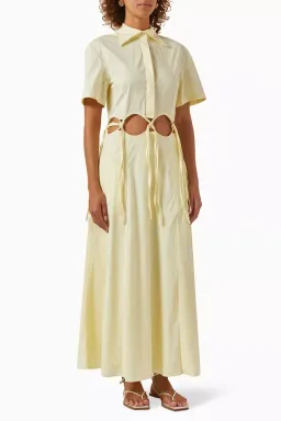 Anna Quan Ondine Cut Out Maxi Dress Sorbet Lemon Yellow Size 8 for rent on The Volte - image 6