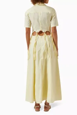 Anna Quan Ondine Cut Out Maxi Dress Sorbet Lemon Yellow Size 8 for rent on The Volte - image 7