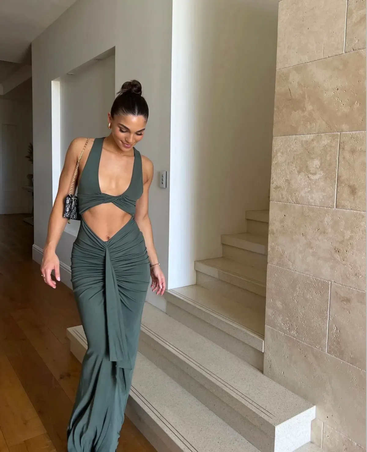 Christopher Esber Vivenda Gown Green Size 6 - Image 3