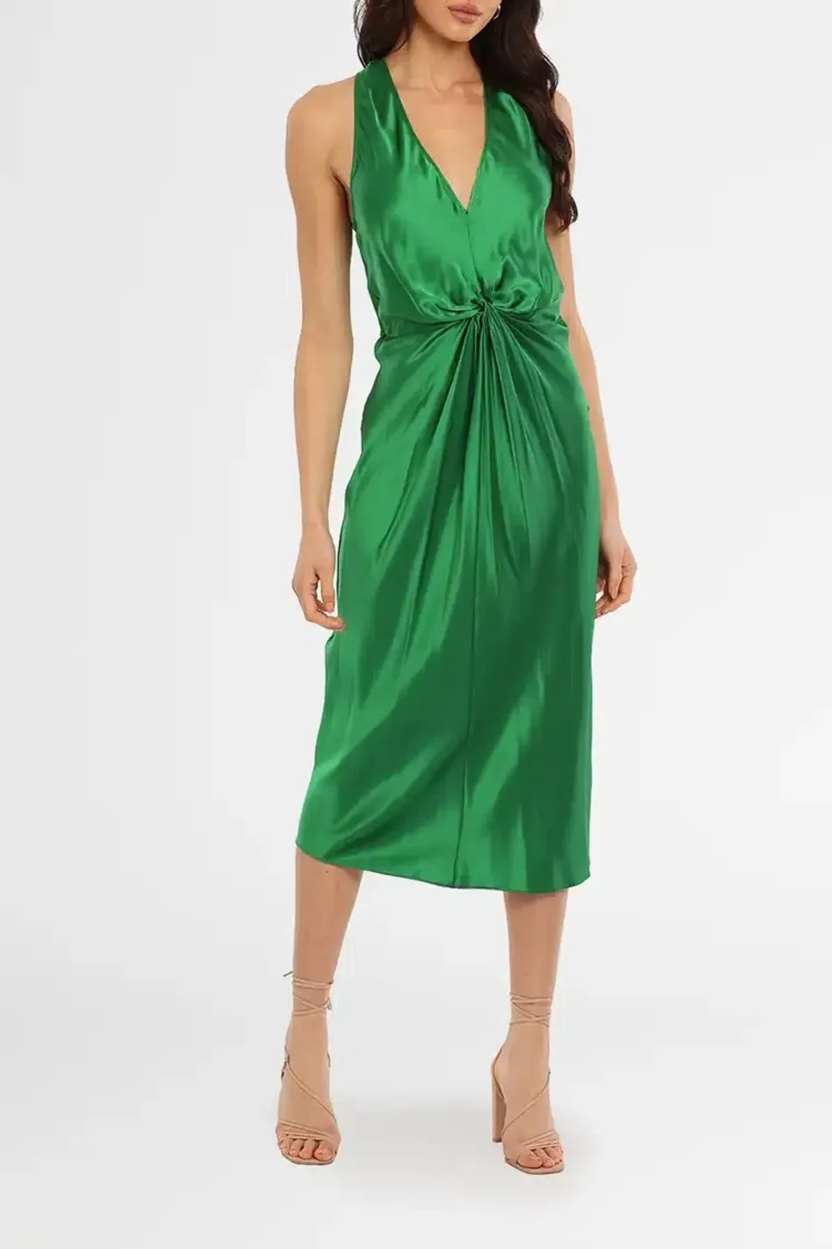 Ginia Lucia Knot Front Dress in Green Size 10 - Image 2
