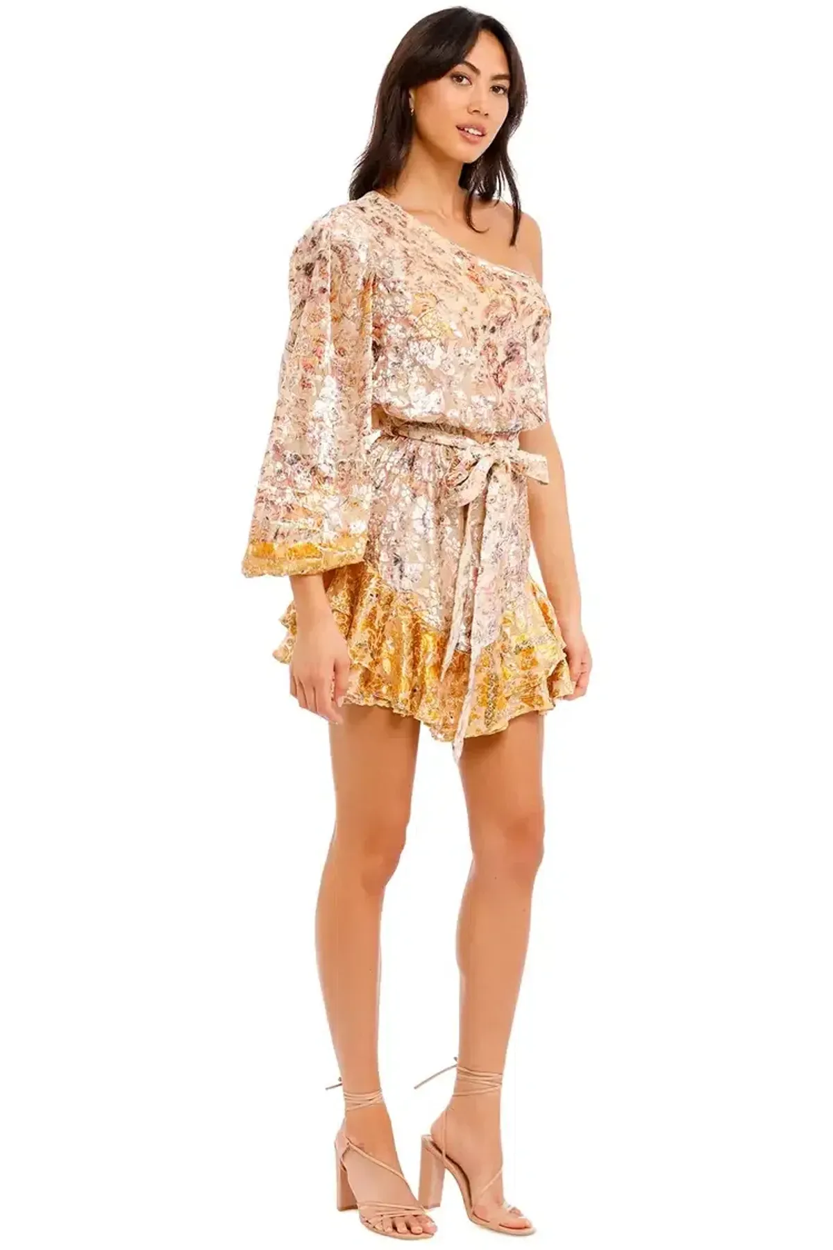 Hemant & Nandita Kalon One Shoulder Mini Dress Size 10 - Image 2