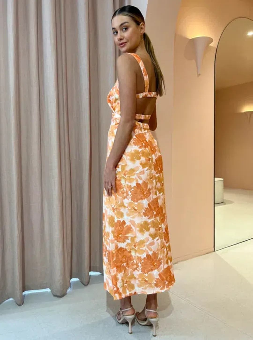 Significant Other Elena Midi Dress In Scarlet Poppy Size 10 for rent on The Volte - main image