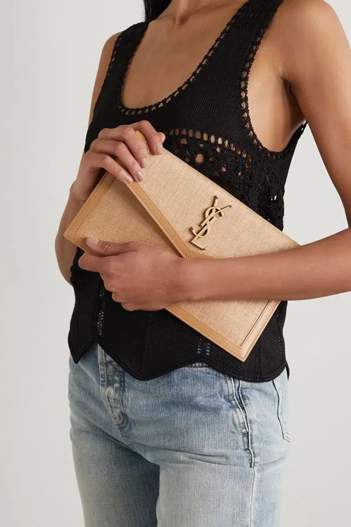 Saint Laurent Uptown Pouch Straw - Image 2