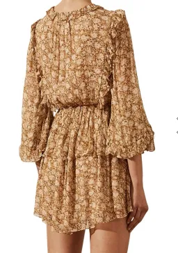 Shona Joy Julia Balloon Sleeve Drawstring Mini Dress Print Size 8 for rent on The Volte - image 4