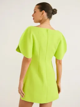 Acler Rogeron Mini Dress Citron Size 8 for rent on The Volte - image 3