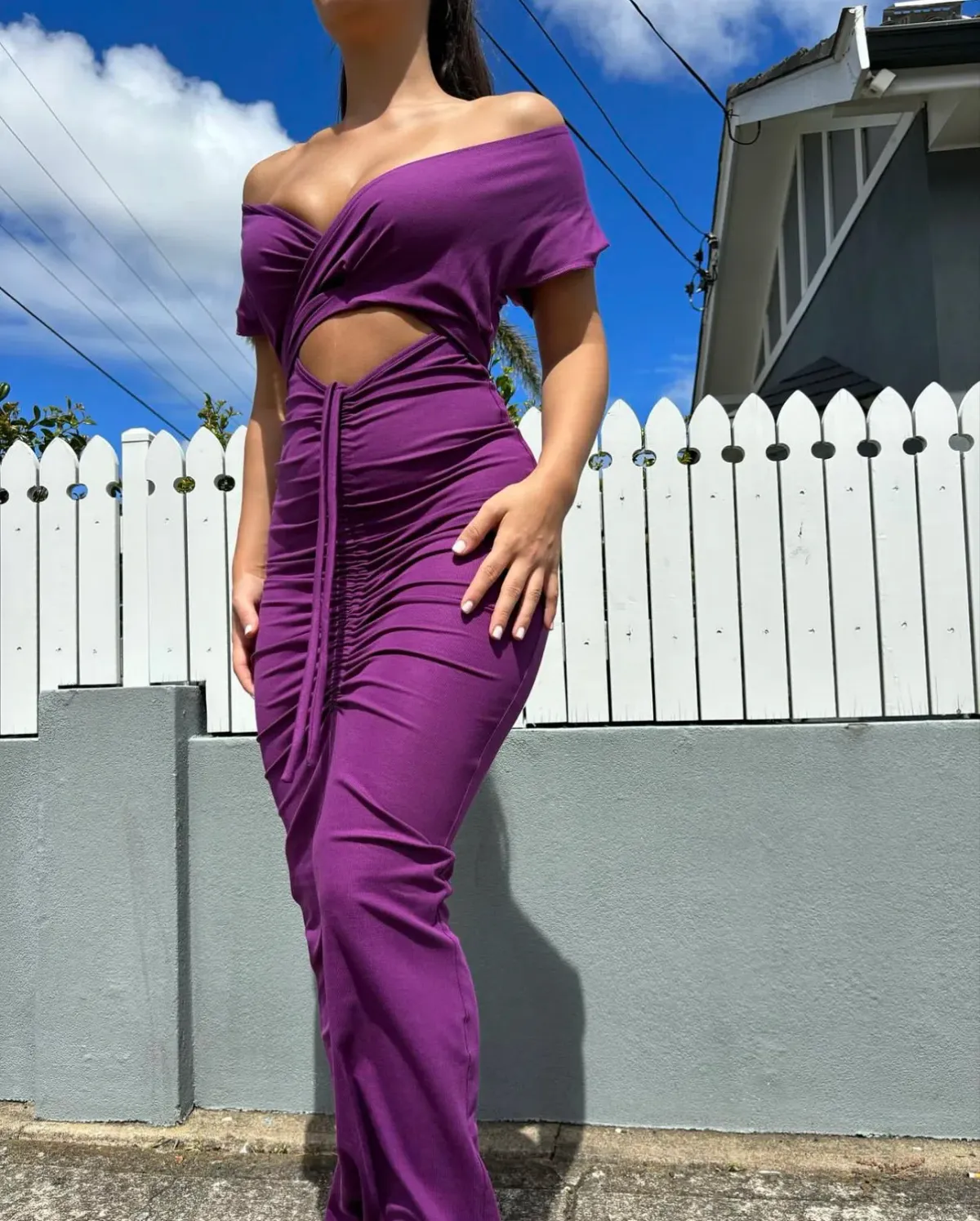 Pfieffer Ramos Dress Eggplant Size 12 - Image 4