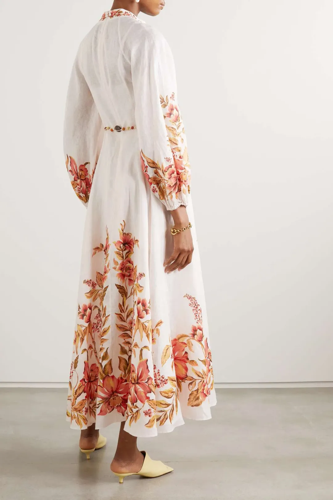 Zimmermann The Vacay Billow Long Dress in Peach Floral Size 4/Au 16 for rent on The Volte - main image
