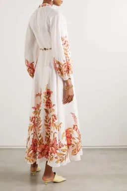 Zimmermann The Vacay Billow Long Dress in Peach Floral Size 4/Au 16 for rent on The Volte - image 9