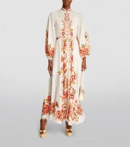 Zimmermann The Vacay Billow Long Dress in Peach Floral Size 4/Au 16 for rent on The Volte - image 7